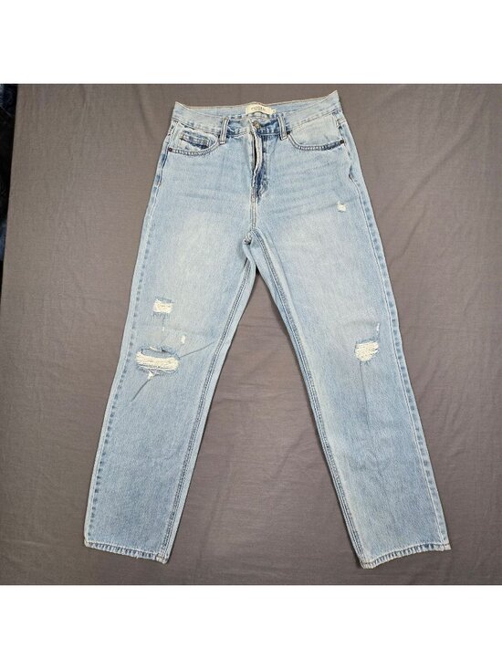 Hidden Denim - Hidden Los Angeles Jeans Size 26 Light Wash Distressed Denim Straight Leg